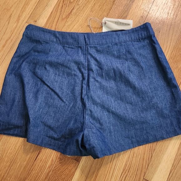 Moon River Blue Sailor Style Lace Front Shorts Size 10 NWOT - Picture 3 of 6